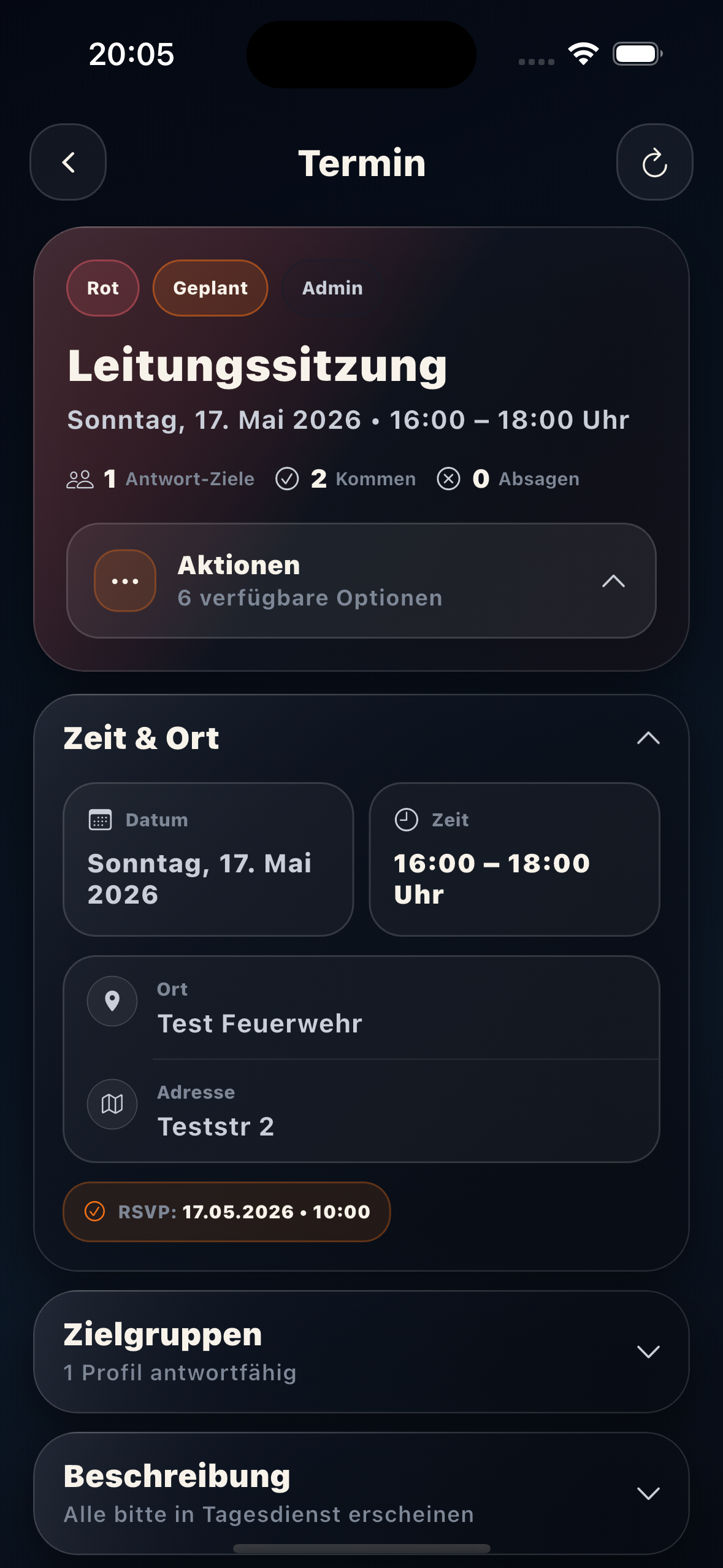 Terminansicht